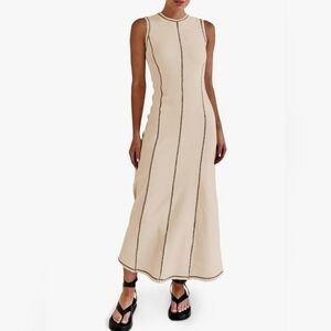 Ribbed knit tank maxi dress